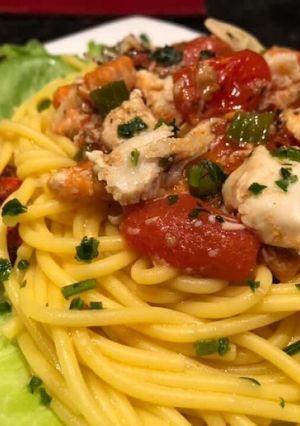O poză a rețetei Paste cu carne de crab🦀🦀.