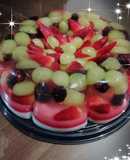 Gelatina tricolor con fruta