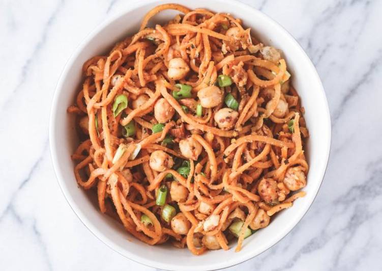 Sweet Potato Noodles with Almond Sauce