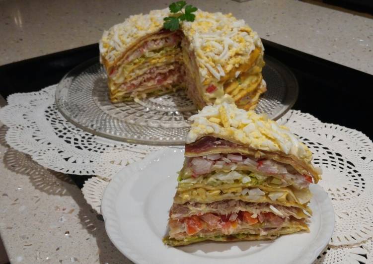 Pastel marinero de crêpes