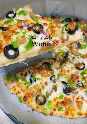 صورة لوصفة 35- بيتزا مثل أشهر محلات البيتزا 😋