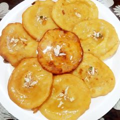 Mango malai malpua A picture of Mango malai malpua.