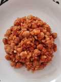 Garbanzos con sofrito y arroz integral