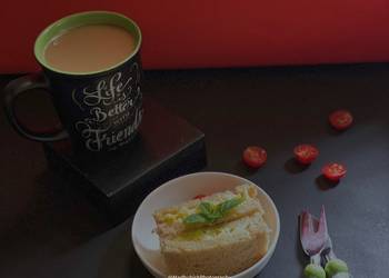 New Recipe Coffee Time with Scrambled Egg Sandwich Delicious and Healthy