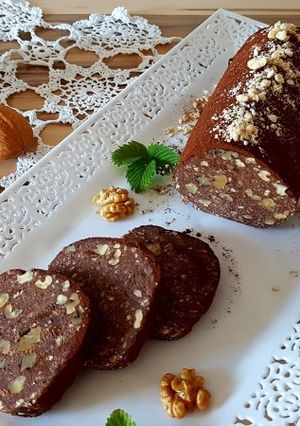 O poză a rețetei Salam de biscuiți.