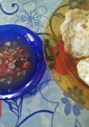 Foto resep Cacapan asam / cocolan ikan asin, telur rebus dll