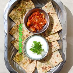 A picture of Methi Besan Paratha/ Fenugreek Paratha.