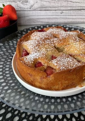 Une photo de Gâteau moelleux aux fraises