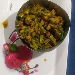 A picture of Gavar potato nutty sabji.