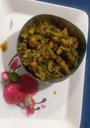 A picture of Gavar potato nutty sabji.