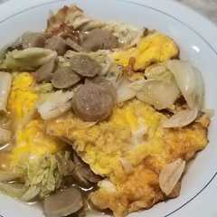A picture of Tumis Ceplok Bakso Sawi.