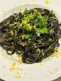 One-Pan Spaghetti with Squid Ink and Lemon