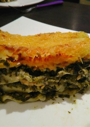 Une photo de Lasagnes épinards et saumon, béchamel au chèvre
