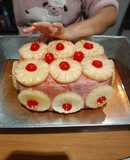 Jamón horneado con piña y cereza