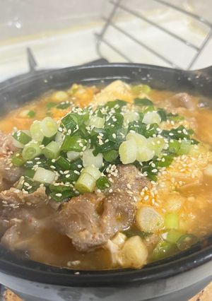 A picture of Korean Kimchi Tofu Stew.