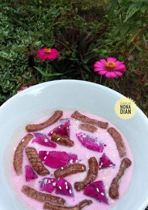 Foto resep Dragon Fruit Cereal Full Cream Milk