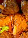 Jarretes de cordero (souris d’agneau) con arroz perfumado a la cúrcuma