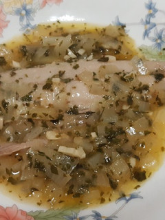 Una foto de Corvina en salsa