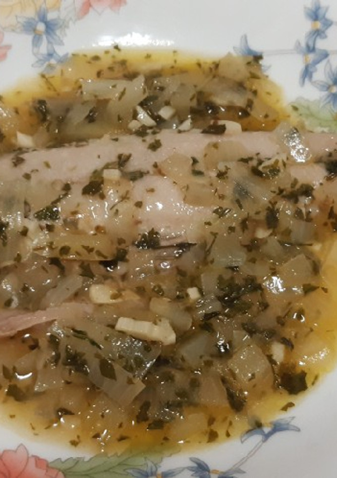 Una foto de Corvina en salsa