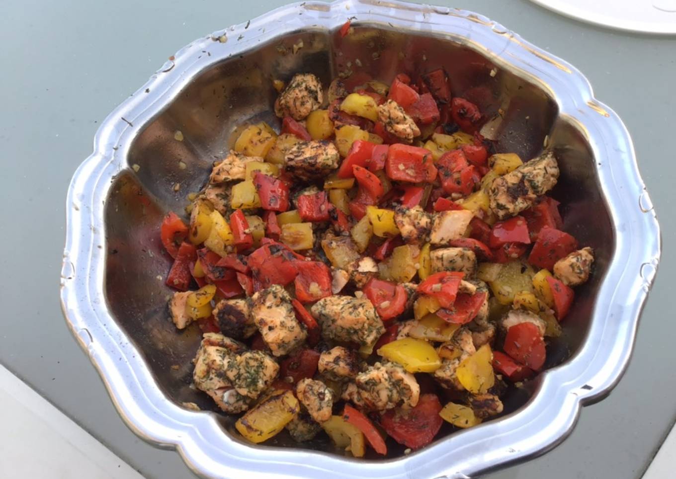 Saumon aux deux poivrons (recette plancha)