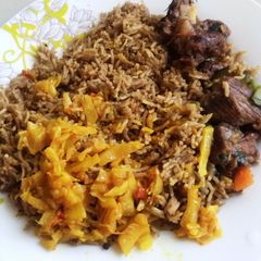 A picture of Pilau Meat Cabbage Mix.
