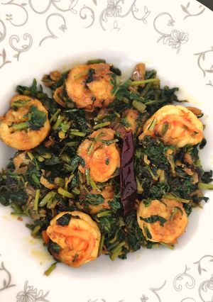 পালং শাক চিংড়ি(Palong Shak Chingri Recipe in Bengali) রেসিপির প্রধান ছবি