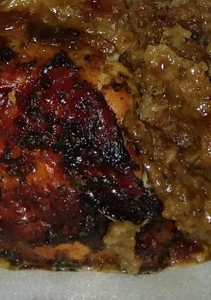 A picture of Savory Baked Chicken Thighs.