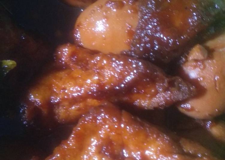 Telur,Tahu bumbu bacem