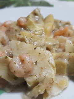 Una foto de Alcachofas con gambas
