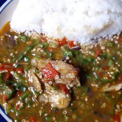 A picture of Tuwon shinkafa da miyar kubewa danya.