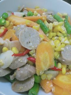 Foto resep Tumis jagus manis+bakso+wortel+buncis