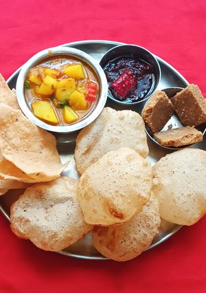 A picture of Poori Bhaji (Sunday Special Brunch).