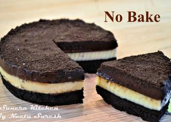 Easy Recipe NoBake Tripe Layer Oreo  Chocolate Cake  Eggless Cake Practical Delicious