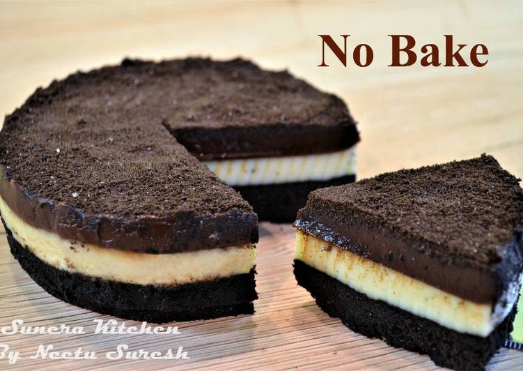Steps to Make Super Quick Homemade No-Bake Tripe Layer Oreo &amp; Chocolate Cake | Egg-less Cake