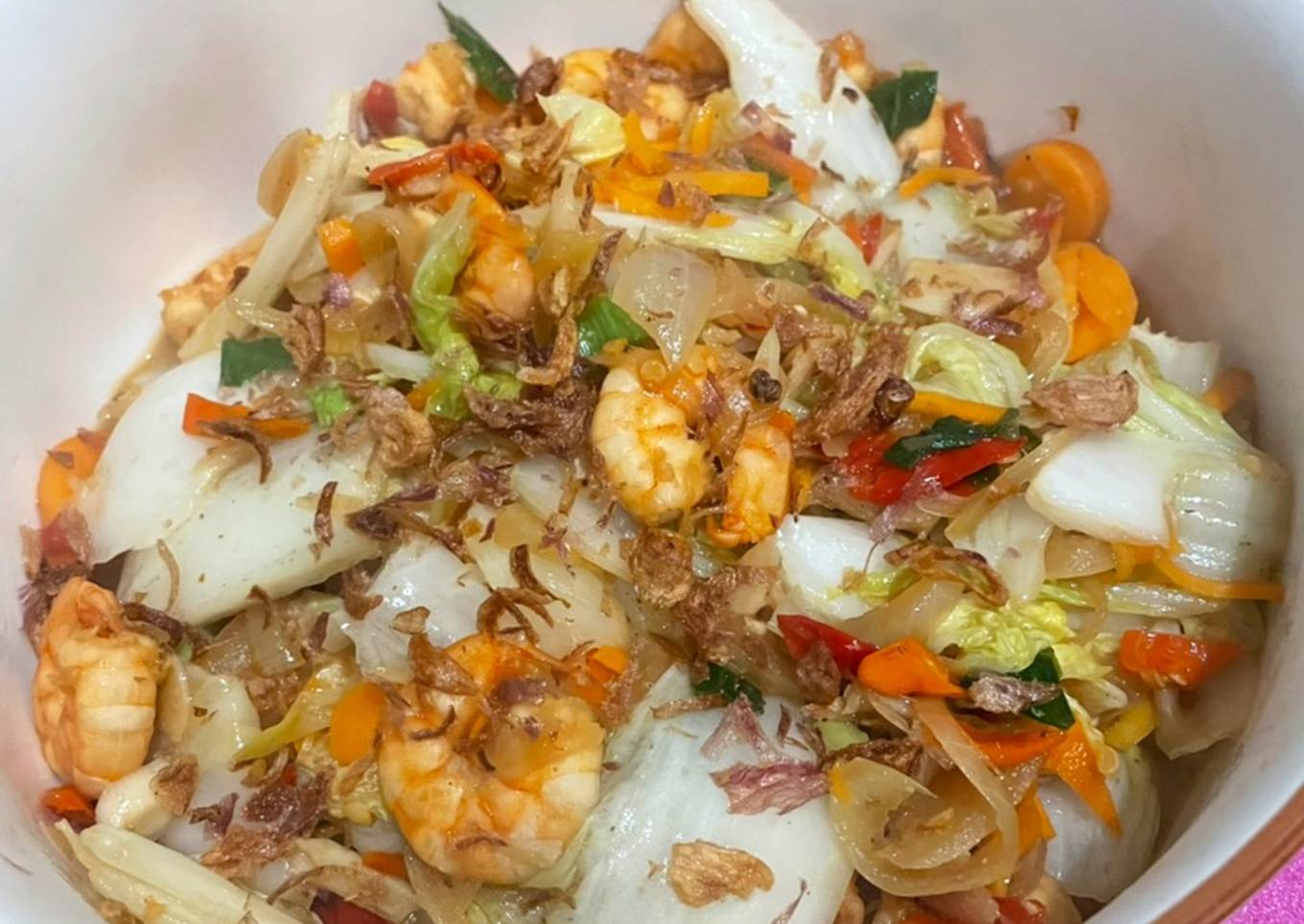 Tumis sawi udang ala Abi