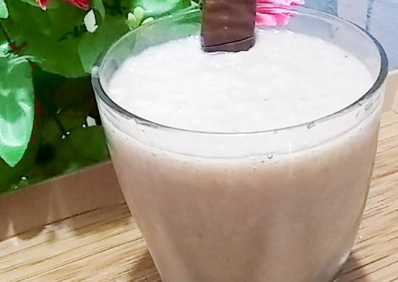 Chicku and banana milkshake
