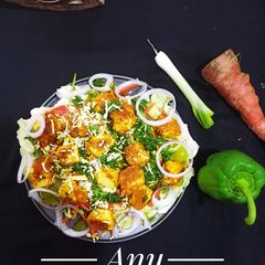 A picture of Paneer tikka salad.