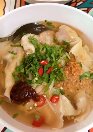 Hình của món Hoành Thánh Thịt bằm.