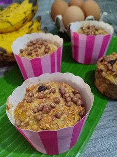 Foto resep Choco Banana Oatmeal Muffin (Less Sugar)