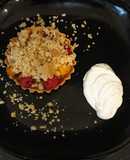 Nectarine, Raspberry, Polenta and Almond crumble tart