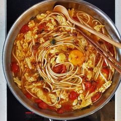 A picture of Savoury Tomato Egg Udon (Noodle) 🍜.