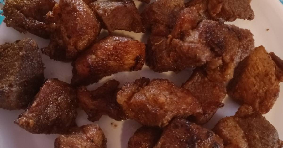 Fried pork pieces Recipe by Kimberly Gaudin Cookpad