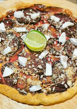 Une photo de Tarte betteraves bacon et chèvre