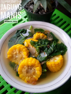 Foto resep Sayur Bayam & Jagung Manis