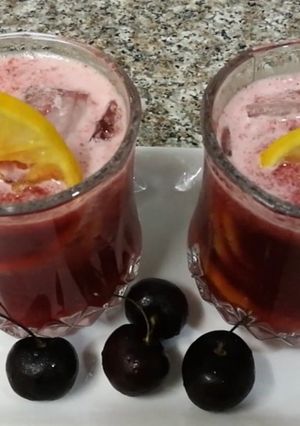 A picture of Cherry 🍒 juice recipe||Refreshing drink 🍷.
