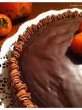 Bizcocho con caqui y ganache al chocolate/Tarta con cachi e ganache al cioccolato