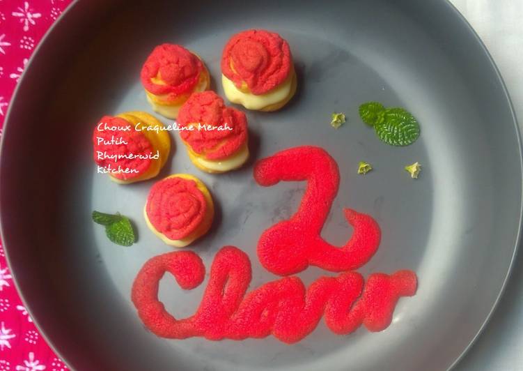 Choux Craqueline Merah Putih (Soes Jepang)