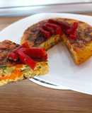 Tortilla de bubango, zanahoria y cebolla