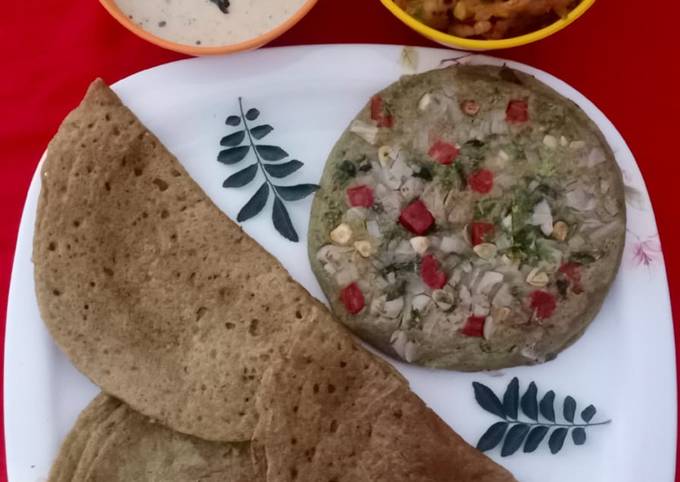 Whole moong barnyard millet dosa and uttapam
