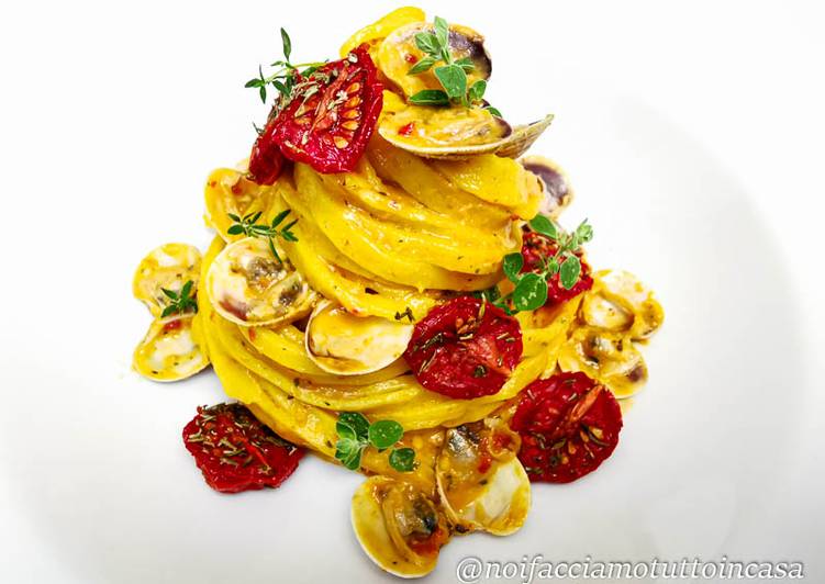 Step-by-Step Guide to Make Perfect Tagliatelle (senza glutine) con Vongole e Pesto Rosso